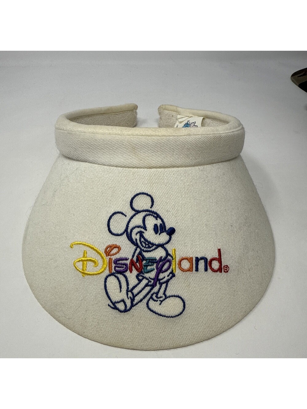 1990s Disneyland Parks Mickey Mouse Terrycloth Hat Sun Visor Embroidered Hipster